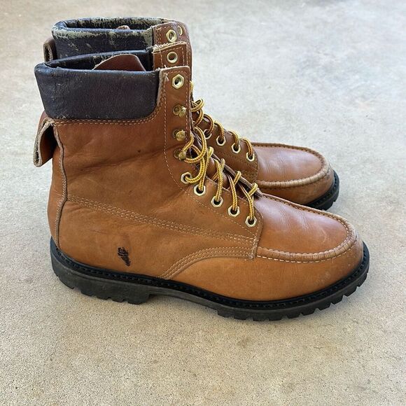 Vintage MONTBLANC Hiking Boots Combat Leather Boots Men’s 11 Made In Korea - Picture 4 of 10